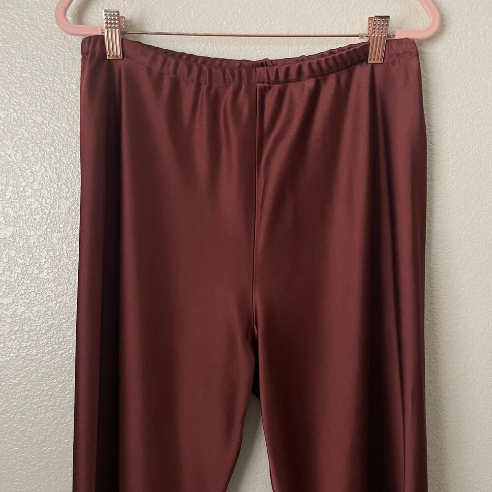 La Ligne Pants Womens Large Spice Colby Satin Wide Leg Pull On Quiet Luxury - Picture 4 of 11